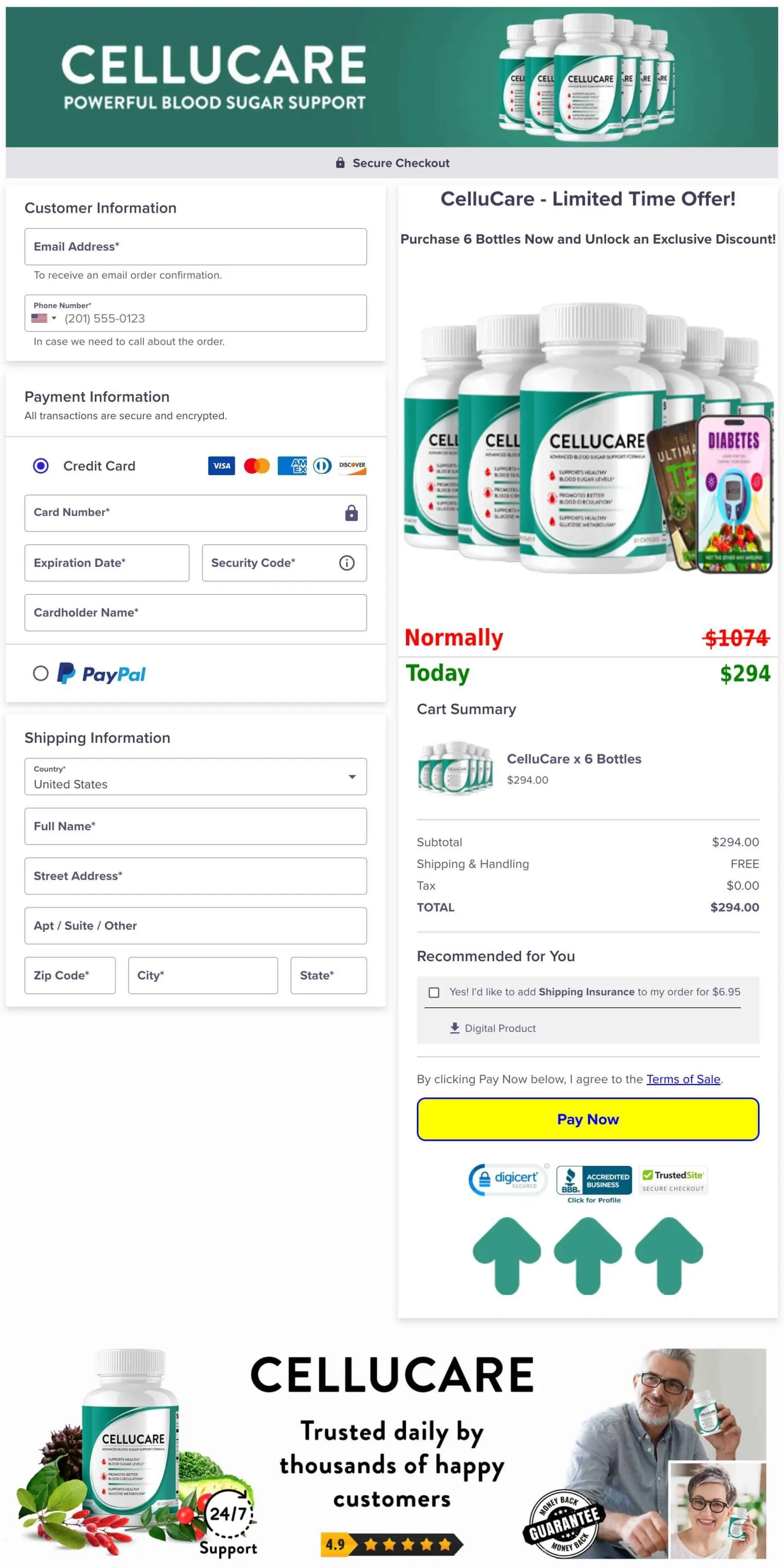 CelluCare Order Form